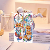 TDFERAN 4PCS Diamond Bookmarks Dreamcatcher Fox Diamond Painting Kits with Tassels Pendants DIY Rhinestones Paint Bookmark for Writers Readers Funny Bookmarks Colored Gem Animal Bookmark TDFERAN
