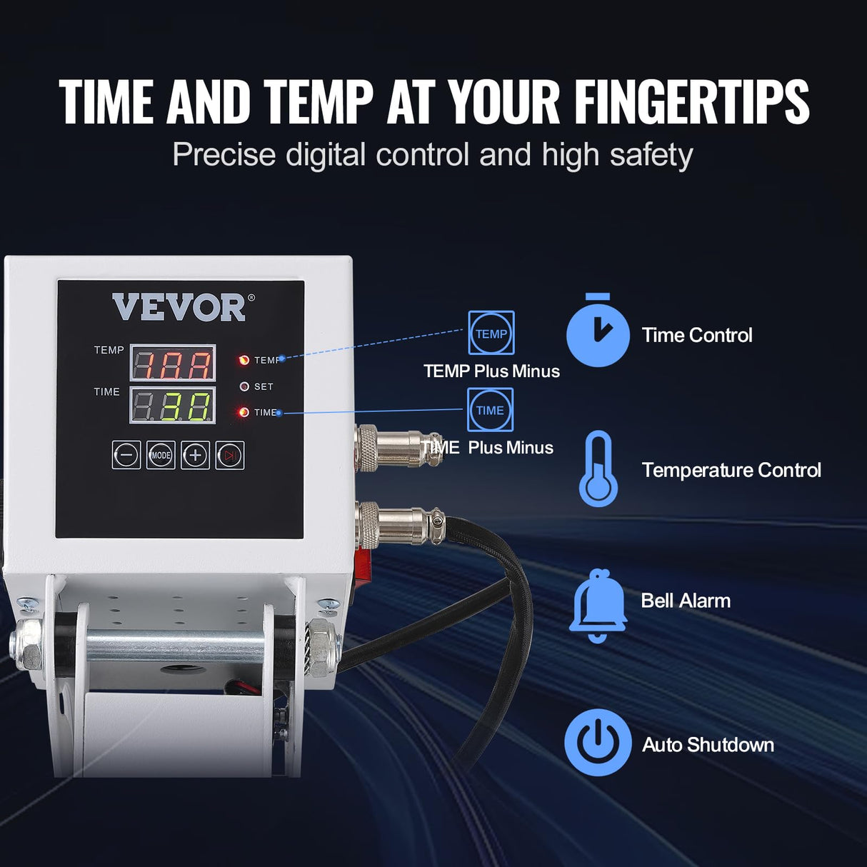 VEVOR Heat Press, 15"x15" T-Shirt Press Machine with Quick Heat-Up, Digital Power Industrial Sublimation for Vinyl Transfer, Efficient High Pressure Device, White VEVOR