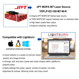 Ovsuqu Fiber Laser Engraver JPT MOPA100W E2 Fiber Marking Machine with 80mm Rotary Axis Metal Laser Engraving Machine 200x200mm+300x300mm for Metal (JPT MOPA 100W E2) Ovsuqu
