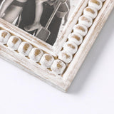 UPPER DECOR Whitewashed Wooden 5x7 Picture Frame with Beaded Design – Rustic and Boho Style, Decorative 5x7 Photo Frame for Home Decor, Farmhouse Rustic Picture Frame for Photos UPPER DECOR