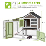 GUTINNEEN Rabbit Hutch Chicken Coop Expandable Indoor Bunny Cage Outdoor Guinea Pig Cage with Run 51.6" L GUTINNEEN