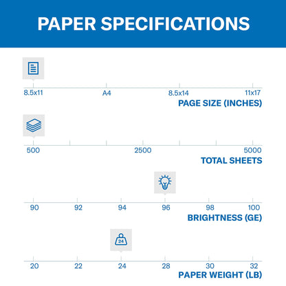 Hammermill Printer Paper, Fore Multipurpose 24 lb Copy Paper, 3 hole - 1 Ream (500 Sheets) - 96 Bright, Made in the USA, 101287