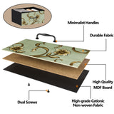 Furnulem 4 Drawer Dresser, Vertical Nightstand for Kids, Adult, Fabric Chest of Drawers for Bedroom, Living Room, Closet, Nusery, Storage Tower Unit Retro Style Furniture, Wood Desk Top Furnulem