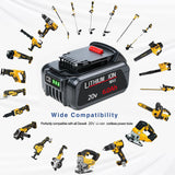 DTK 6.0Ah Battery Replacement for Dewalt 20V Battery DCB200 DCB203 DCB204 DCB206 Lithium Batteries 2 Packs DTK