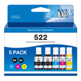 522 High Capacity Refill Ink Bottles Replacement for Epson 522 Ink Refill Bottles to Use with EPSON ET-2803 ET-4700 ET-2400 ET-4810 ET-2800 ET-2720 ET-4800 Printer (5 Packs) GSGSC