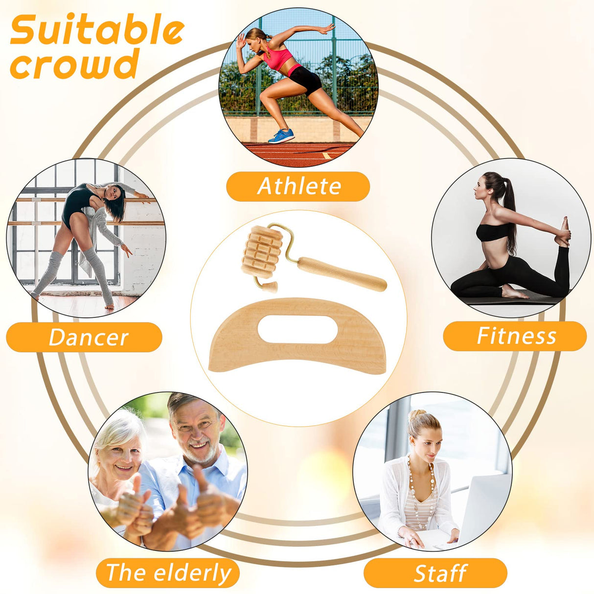 Amylove 21-in-1 Maderoterapia Kit Wood Therapy Massage Tools Set Therapy Tools for Body Sculpting Muscle Pain Relief Lymphatic Drainage Women Face Roller Fascia Massage Anti Body Contouring Amylove