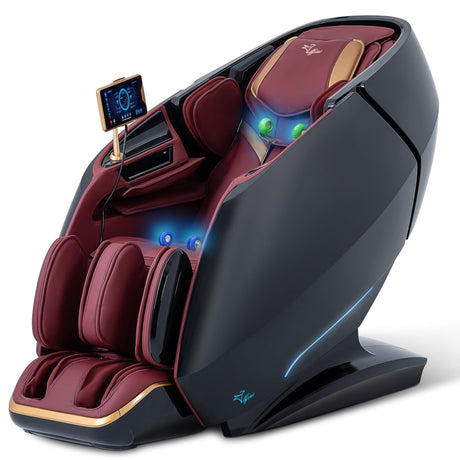 Alfine A860 Full Body 4D Massage Chair - Intelligent Health Detection, Dual-Core System, Zero Gravity Recline, Premium Leather, Customizable Programs, Smartphone Control (Black) Alfine