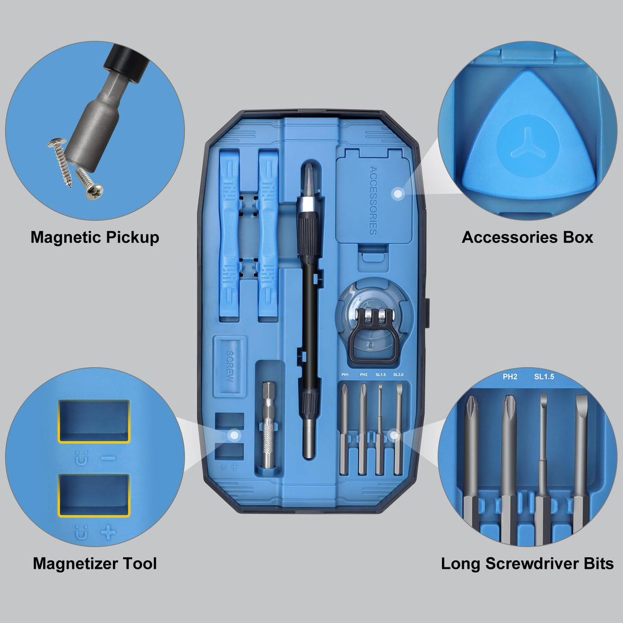 STREBITO Precision Screwdriver Set 153 in 1 Small Magnetic Screwdriver Set with Case, Electronic Repair Tool Kit for Computer, Laptop, iPhone, Macbook, PC, PS5, Xbox Controller, RC, Jewelers, Glasses STREBITO