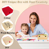 LDXDRU 2Pcs Large Wooden Box, 12.6" x 8" x 3.1" Unfinished Wooden Box with Hinged Lid, Reusable Wood Boxes for Crafts,Gift, Home Storage, DIY Keepsake Box LDXDRU