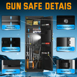 8-10 Long Gun Safe for Rifles and Pistols with Digtal Keypad, Quick Access Rifle Safe with Dual Alarm and Mute Mode, Gun Cabinets for Rifles and Shotguns with 2 Removable Shleves, Easy Assemble Yiosotne