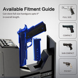 DwlSpce Gun safe, Biometric Gun Safe for Handgun, 4 Ways Quick Access with Fingerprint, PIN Code, Key, APP, Auto Sliding Mounted Bedside Pistol Safe for Car, Truck, Desk, Nightstand, Wall, Dresser DwlSpce