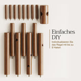 Pipishell Sturdy Wooden Coat Tree with 8 Hooks, 3 Adjustable Sizes for Clothes, Hat Stand Used in Bedroom/Office/Entryway, Brown Pipishell