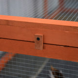 PawHut Large Wooden Rabbit Hutch Bunny Hutch Small Animal Habitat Enclosure Outdoor Run and Lockable Doors, Natural PawHut