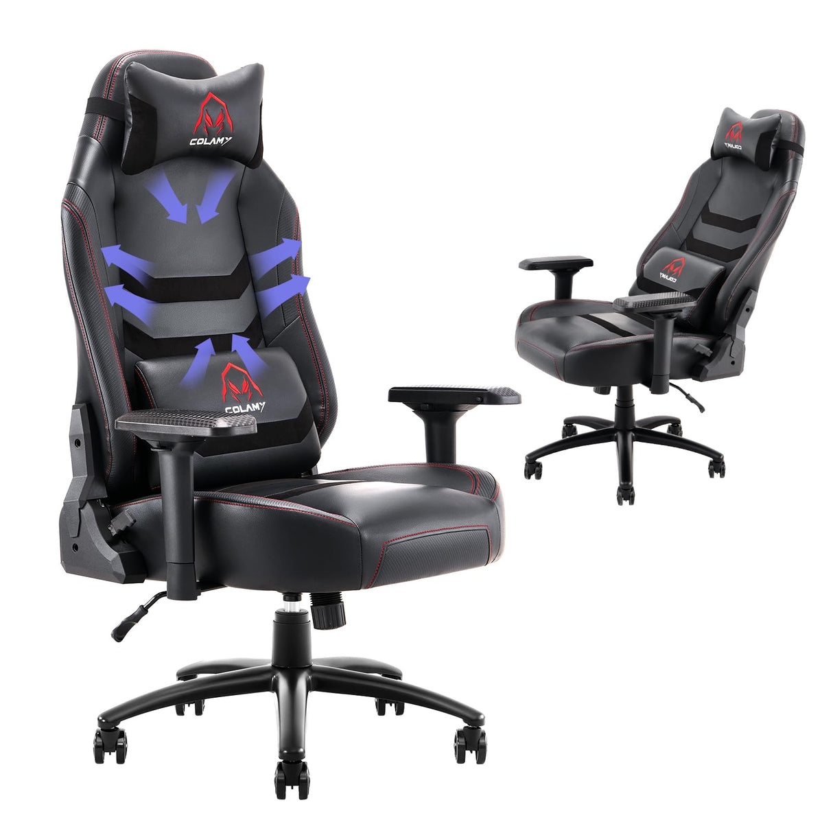 COLAMY Big and Tall Gaming Chair 400lbs-Computer Gamer Chair, Ergonomic Executive Office Chair, High Back PC Chair with Wide Seat for Adult Black COLAMY