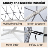 FansaFurn Hanging Egg Chair, Swing Chair with Stand, Hammock Chair IndoorPatio Boho Wicker 350lbs Capacity, Swing Chair for Bedroom Garden, Balcony, Beige &Gray FansaFurn