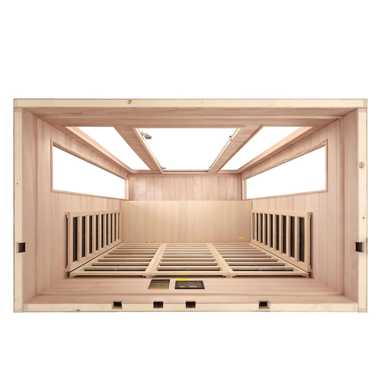 2 Person Low EMF Far Infrared Sauna Hemlock Wood 7 Led Light Therapy and Bluetooth Speaker Tempered Glass 120V/2145W Indoor Sauna Luxury Spa for House and Gym (3 Person) Generic