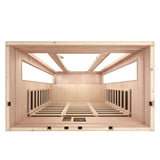 2 Person Low EMF Far Infrared Sauna Hemlock Wood 7 Led Light Therapy and Bluetooth Speaker Tempered Glass 120V/2145W Indoor Sauna Luxury Spa for House and Gym (3 Person) Generic