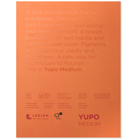 Yupo Paper L21-YUP197W912 White Sheets, 9" x 12", 10 count Legion