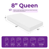 GAESTE 8 Inch Queen Cooling Gel Memory Foam Mattress for Cool Sleep Medium Firm CertiPUR-US Certified Mattress in a Box Pressure Relief Removable Cover No Fiberglass (Queen, 8 in) GAESTE