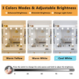 Wodeer Vanity Desk with Mirror and Lights, 43" White Makeup Vanity Set with 5 Drawers & Glass Cabinets, Storage Stool, Power Outlet & Adjustable LED Lights, Dressing Table for Women & Girls Bedroom Wodeer