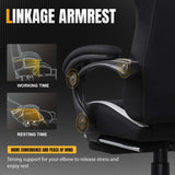 GTRACING Gaming Chair Ergonomic Office Chair with Foot Rest & Pocket Spring Cushion, High Back Computer Desk Chair with Headrest & Lumbar Support, Breathable Fabric Game Chair for Adults, Black GTRACING