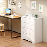 Bealife Dresser for Bedroom, 4 Drawer Dressers Chest of Drawers with Anti-Tripping Device, White Dresser for Closet with Embedded Handles, Closet Chests Organizer for Hallway, Living Room (White) Bealife