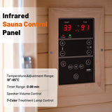 Efficraft Infrared Sauna 1 Person 7 Heating Panels Hemlock Wooden Home Sauna 1350W, Dry Sauna for Home Spa Room, Time Temp Pre-Set Sauna Room, Mini Personal Far Infrared Saunas for Home Efficraft