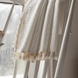 Deeprove White Boho Curtains 72 inches Long with Tassel for Bedroom Living Room, Bohemian Moroccan Sheer Embroidery Rustic Farmhouse Cotton Linen French Country Window Drape, W52 x L72, 1 Panel Deeprove