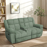 Manual Recliner Sofa Set,Corduroy Reclining Couch Set,Modern Living Room Furniture Set,Reclining Sofa Couch Chair for Living Room Home Office(Green,3 Pieces Set) Pon Living Furniture Inc