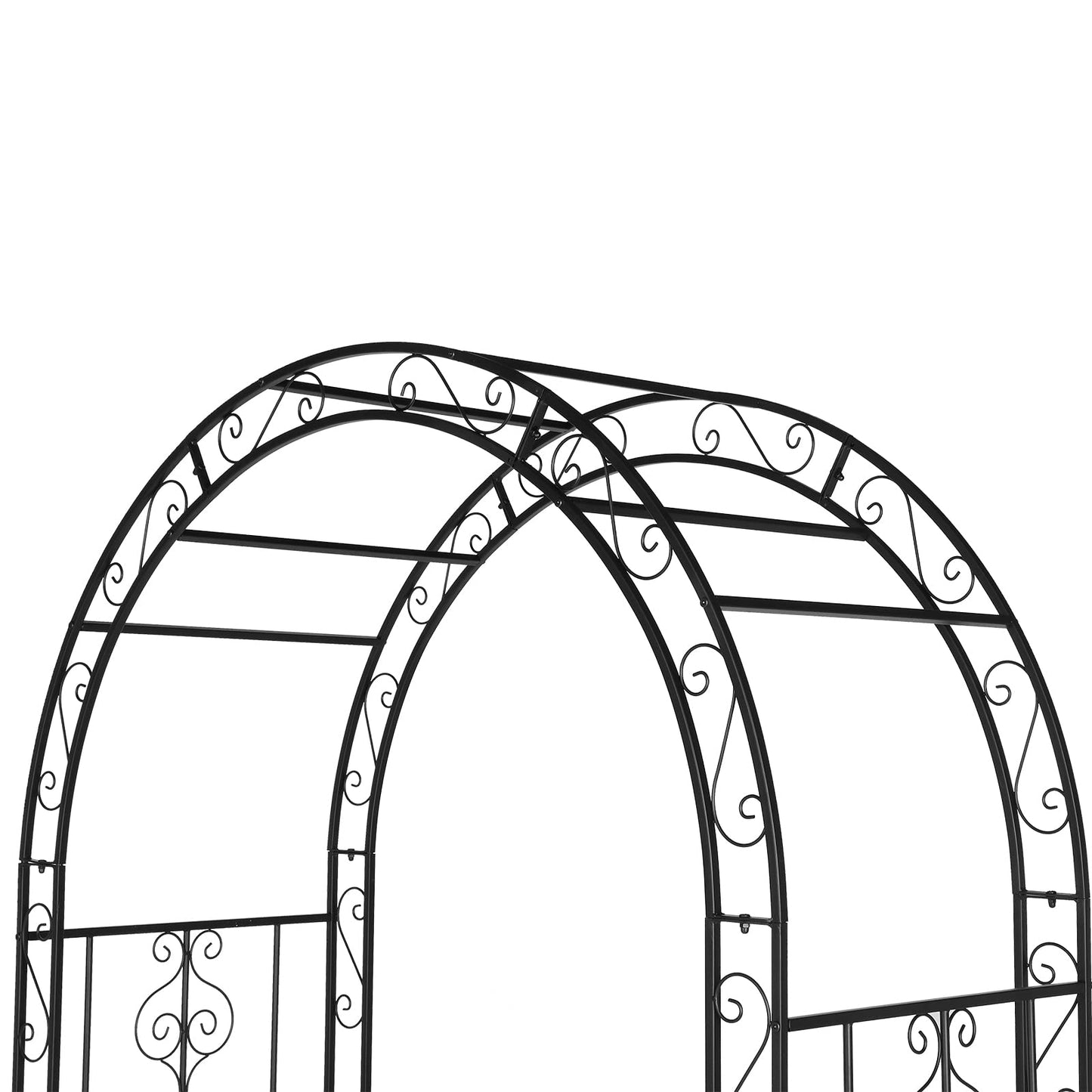 Outvita 7FT Garden Arch Arbor, Heavy Duty Metal Arbour Archway, Decorative Frame Stand Trellis with 7 Inch Ground Stakes for Wedding Ceremony Party Plant Climbing Rose Vines Lawn Courtyard Pa - WoodArtSupply