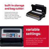 Nesco Deluxe Food VS-12 Vacuum Sealer, 130 Watts, Kit Bags & Viewing Lid, Compact, Silver Nesco