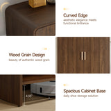 ONBRILL 6-Tier Shoe Storage Cabinet, 45'' Large Farmhouse Shoe Cabinet for Entryway, Modern Wooden Shoe Rack Organizer with Doors and Shelves, for Front Door Hallway (Walnut) ONBRILL