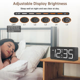 DreamSky Wooden Digital Alarm Clock for Bedroom - Desk Clocks for Living Room with Large Numbers, Dimmer, USB Port, Loud Alarm for Heavy Sleepers with Volume Control, DST, Wood Decor DreamSky