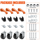Ronlap Workbench Casters Wheels Kit 920 Lbs Capacity, Retractable Casters Set of 4 Heavy Duty Side Mount Casters 3" Lifting Casters Work Table Tool Bench Stepdown Castors Wheels 4 Pack Ronlap