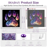 DIADAY 5D Dog Diamond Art Kits for Adults, Round Gem Landscape Diamond Painting Kits for Beginners, Full Drill Art Crafts DIY Home Wall Decor Gift, 12 x 12 Inches DIADAY