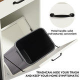 71" Furniture Dog Crate for 2 Dogs, Double Dog Furniture Crate, Furniture Dog Cage Indoor for Large Medium Small Dogs, Wood Dog Kennel with Tilt Out Cabinet, Drawers, Divider and Sliding Door, White LOUVIXA