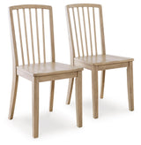 Signature Design by Ashley Gleanville Casual Solid Wood Dining Side Chair with Contoured Seat, Set of 2, Light Brown Signature Design by Ashley