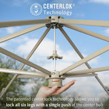 CROWN SHADES 12x12 Pop up Gazebo with Mosquito Nettings, Patented Center Lock 6-Sided Portable Gazebo, 300D Silver-Coated Fabric UV Resistant, Pop Up Canopy Tent for Patio, Party, Beige&Coffee CROWN SHADES