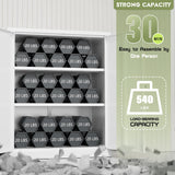 Oakmont Metal Storage Cabinet for Tool Organization, 36" Lockable Garage Storage Cabinets with 2 Doors and 4 Adjustable Shelves, Locking File Cabinet for Office, Home, School (36”-White) Oakcloud