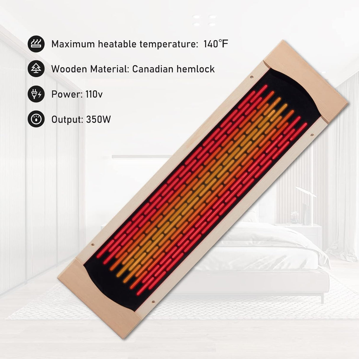 iDOTODO Far Infrared Carbon Fiber Glass Red Light Heater Tube, Infrared Sauna Heater, Sauna Accessories, Sauna Heater 110V, Infrared Suana Heating Element Tube for Wooden Indoor/Outdoor Sauna iDOTODO