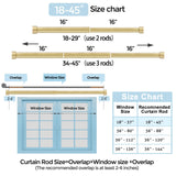 VOIIY Gold Curtain Rods for Windows 18 to 45 Inch(1.5-3.75 Feet),1" Diameter Drapery Rods with Modern Style End Cap Finials,Size:18-45 Inch VOIIY