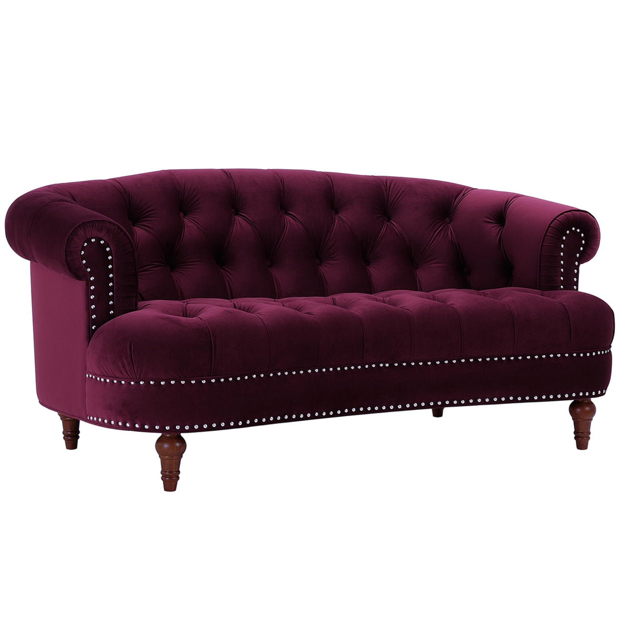 Jennifer Taylor Home La Rosa Victorian Chesterfield Loveseat, Burgundy Velvet Jennifer Taylor Home