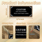 Dacawin Custom Sign Personlized Wood Sign for Door Add Your Text Picture Logo to Design Your Personal Signs Customizable Wooden Wall Door Plaque for Home Business Office Decor 6x12 Inch Dacawin
