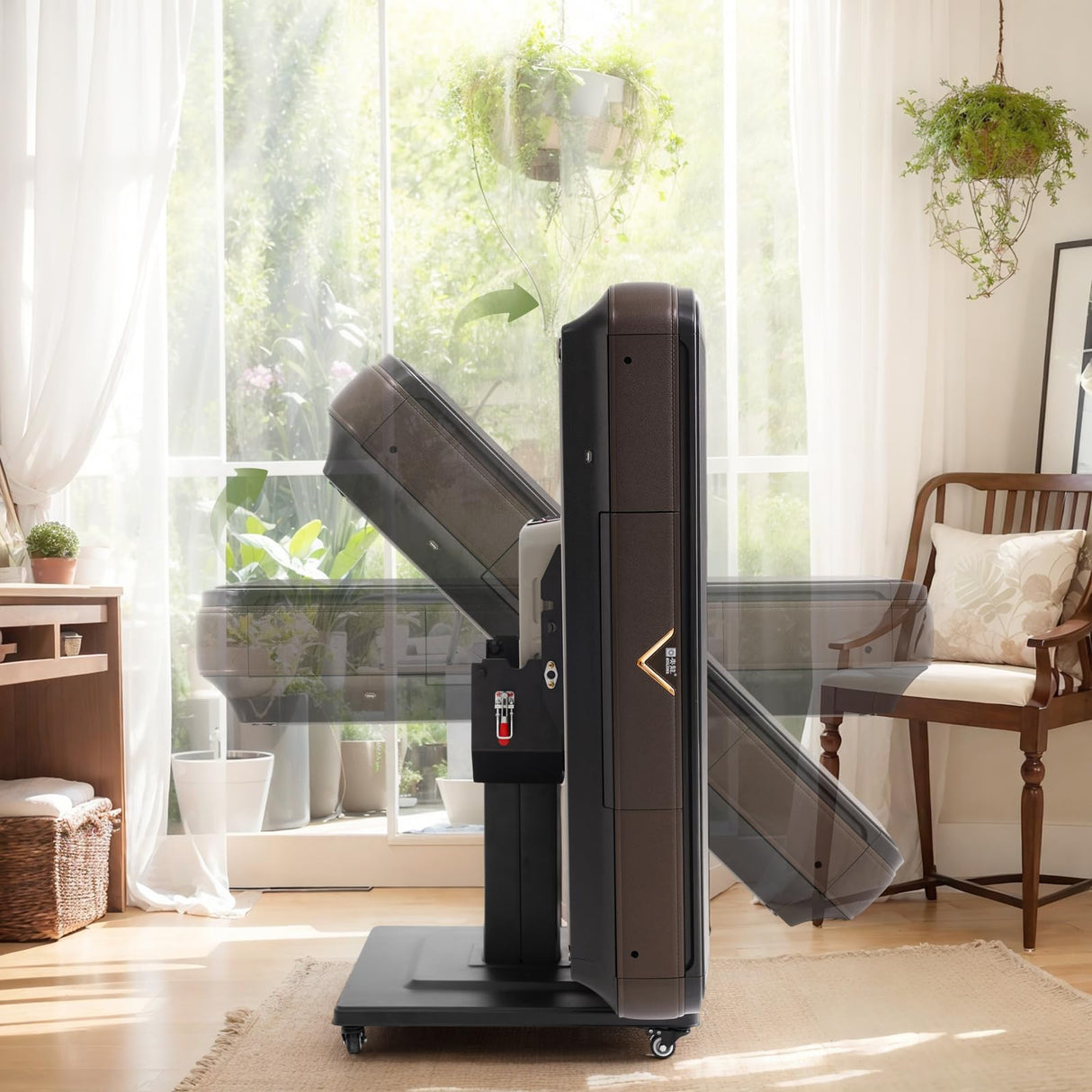 KIMOHOME Automatic Mahjong Table Foldable 44mm Tiles with Wheel with 2 Sets of Numbered Tiles (Blue & Green) Suitable for 152 Tiles Chinese, Filipino and American Style Mah Jong KIMOHOME