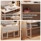 SUSEHXD Solid Wood Folding Desk, Mid Century Modern Desk, Portable Computer Desk, Modern Furniture Simple Study Makeup Workstation for Home Bedroom(Brown,75cm-29.5in) SUSEHXD