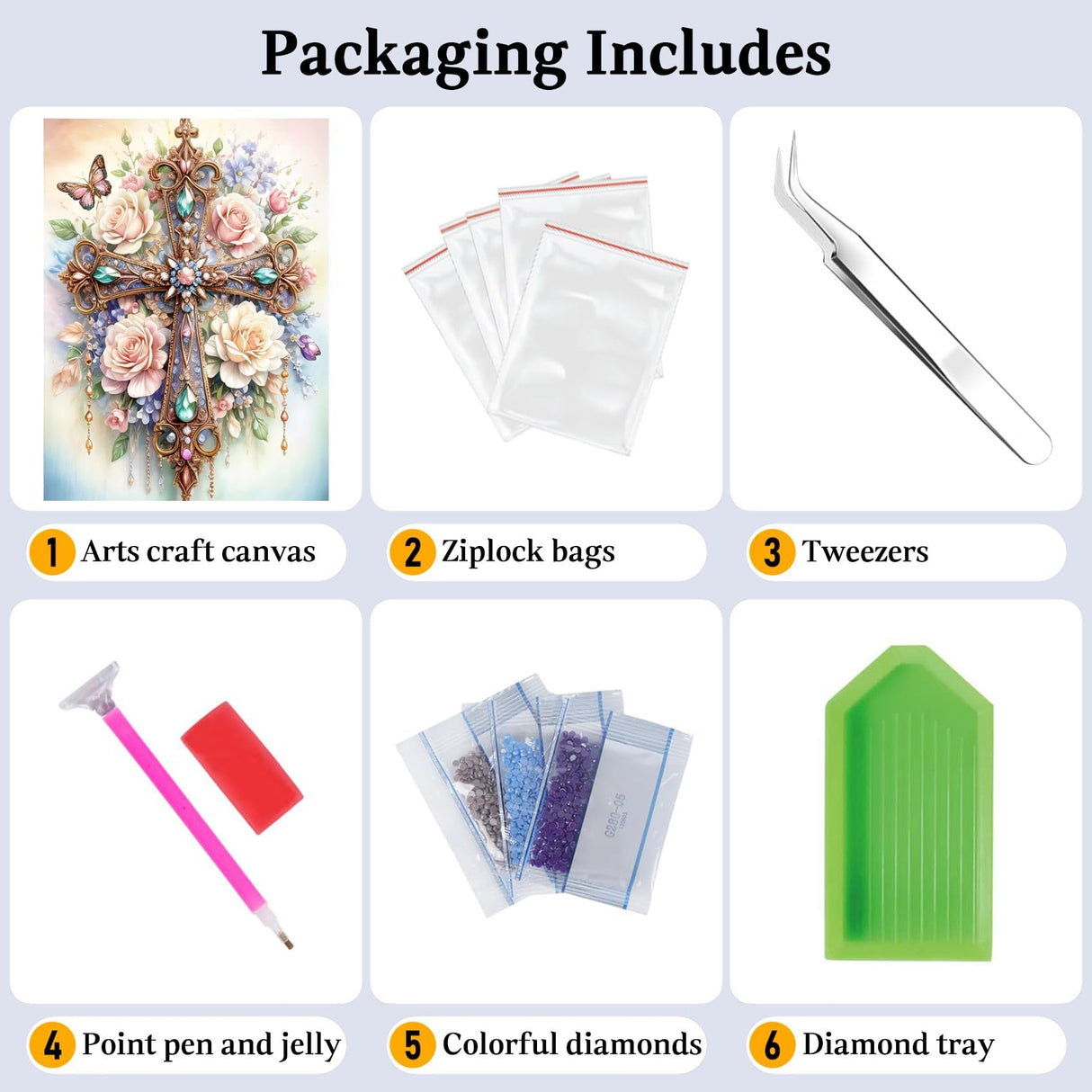 JAKI 5D Diamond Painting Kits for Adults Beginners-Cross Flower Diamond Art Kit for Adults,5D DIY Gem Art Kits for Adults for Gift Home Wall Decor(12x16inch) JAKI