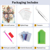 JAKI 5D Diamond Painting Kits for Adults Beginners-Cross Flower Diamond Art Kit for Adults,5D DIY Gem Art Kits for Adults for Gift Home Wall Decor(12x16inch) JAKI