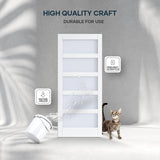 EaseLife 38in x 84in Glass Barn Door with 6.6FT Sliding Door Hardware Kit Included & Handle,Solid LVL Wood Covered with Water-Proof & Scratch-Resistant PVC Surface,DIY Assembly,5-Panel Glass,White EaseLife