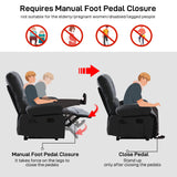 HOMYEDAMIC Oversized Recliner Chair 350 lb Weight Capacity, Plus Size 28 inch Large Wide Seat Manual Comfortable Fabric Recliner for Adults Living Room with Pockets Massage Pillow (6008-Brown5) HOMYEDAMIC