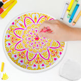 Mototo 30 Pieces Foldable Flying Disc Fans with Bag Folding Pocket Toy Set DIY Creative Gift Handheld Fabric Fan for Fun Party Favors Summer Outdoor Activity Game Halloween, White Mototo